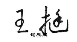 骆恒光王挺草书个性签名怎么写