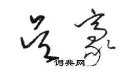 骆恒光吴豪草书个性签名怎么写
