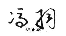 骆恒光冯羽草书个性签名怎么写