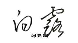 骆恒光白露草书个性签名怎么写