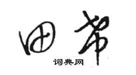 骆恒光田希草书个性签名怎么写
