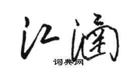 骆恒光江涵草书个性签名怎么写
