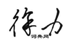 骆恒光徐力草书个性签名怎么写