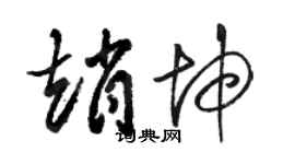 骆恒光赵坤草书个性签名怎么写