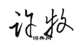 骆恒光许牧草书个性签名怎么写