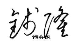 骆恒光钱隆草书个性签名怎么写