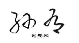 骆恒光孙有草书个性签名怎么写