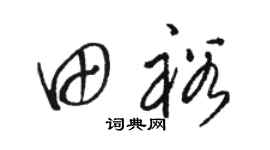 骆恒光田裕草书个性签名怎么写