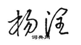 骆恒光杨润草书个性签名怎么写