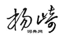 骆恒光杨崎草书个性签名怎么写