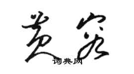 骆恒光黄容草书个性签名怎么写