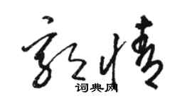 骆恒光郭情草书个性签名怎么写