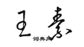 骆恒光王素草书个性签名怎么写