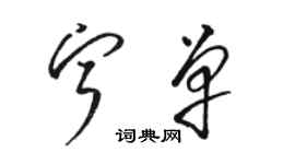 骆恒光宁单草书个性签名怎么写