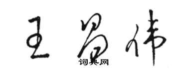 骆恒光王昌伟草书个性签名怎么写