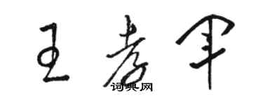 骆恒光王孝军草书个性签名怎么写