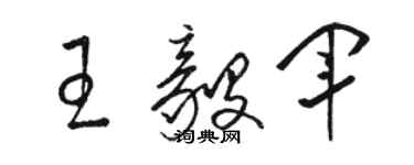 骆恒光王毅军草书个性签名怎么写