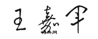 骆恒光王嘉军草书个性签名怎么写