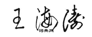 骆恒光王海涛草书个性签名怎么写