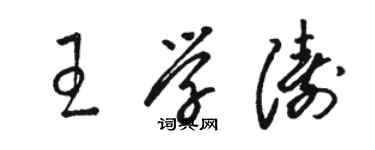 骆恒光王学涛草书个性签名怎么写