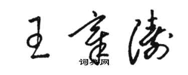 骆恒光王章涛草书个性签名怎么写