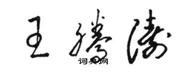 骆恒光王腾涛草书个性签名怎么写