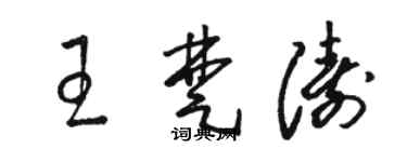 骆恒光王楚涛草书个性签名怎么写