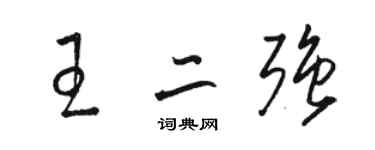 骆恒光王二强草书个性签名怎么写