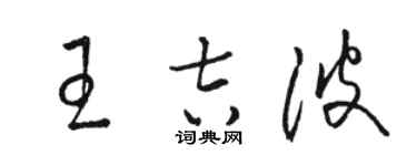 骆恒光王吉波草书个性签名怎么写