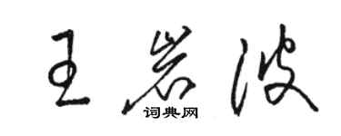 骆恒光王岩波草书个性签名怎么写