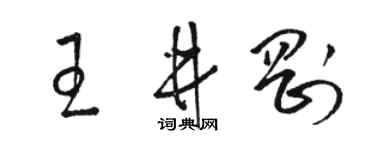 骆恒光王井刚草书个性签名怎么写