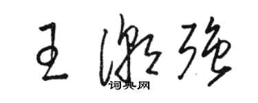 骆恒光王潮强草书个性签名怎么写