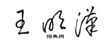 骆恒光王明汉草书个性签名怎么写
