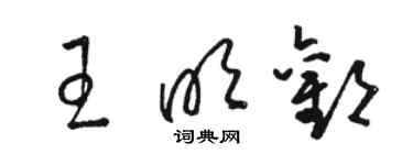 骆恒光王明欢草书个性签名怎么写