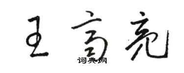 骆恒光王齐亮草书个性签名怎么写