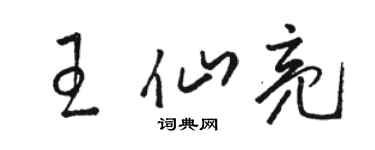 骆恒光王仙亮草书个性签名怎么写