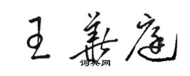 骆恒光王华庭草书个性签名怎么写