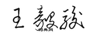 骆恒光王毅骏草书个性签名怎么写