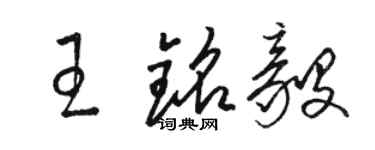 骆恒光王铭毅草书个性签名怎么写