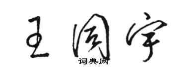 骆恒光王同宇草书个性签名怎么写