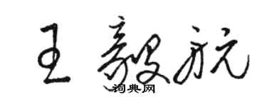 骆恒光王毅航草书个性签名怎么写