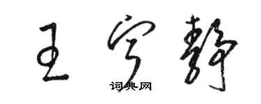 骆恒光王宁静草书个性签名怎么写