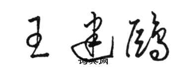 骆恒光王建鸥草书个性签名怎么写