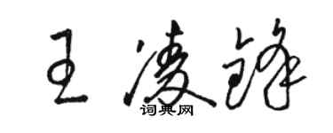 骆恒光王凌锋草书个性签名怎么写