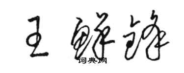 骆恒光王鲜锋草书个性签名怎么写
