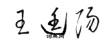 骆恒光王廷阳草书个性签名怎么写