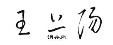 骆恒光王上阳草书个性签名怎么写