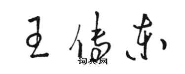 骆恒光王传东草书个性签名怎么写