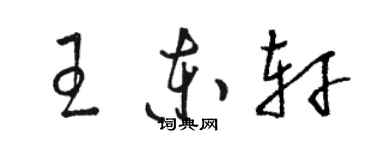 骆恒光王东轩草书个性签名怎么写