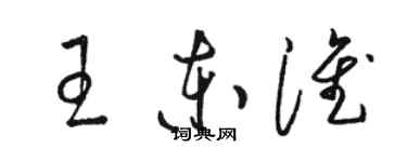 骆恒光王东淮草书个性签名怎么写